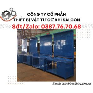 Bàn thao tác cơ khí - Có tủ 1 cánh, ngăn kéo